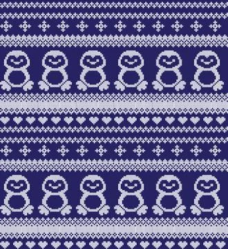 Winter festive Christmas knitted pattern woolen knitted Illustrazione stock