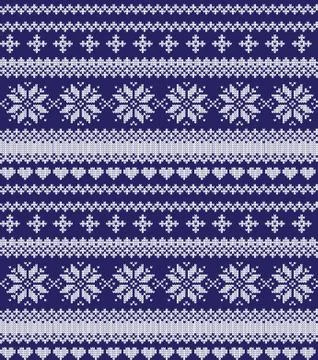 Winter festive Christmas knitted pattern woolen knitted Stock Illustration