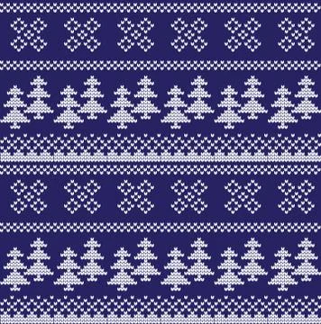 Winter festive Christmas knitted pattern woolen knitted Illustrazione stock