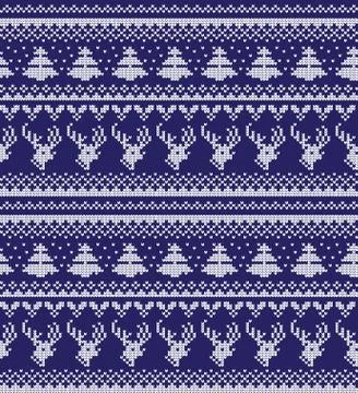 Winter festive Christmas knitted pattern woolen knitted Illustrazione stock