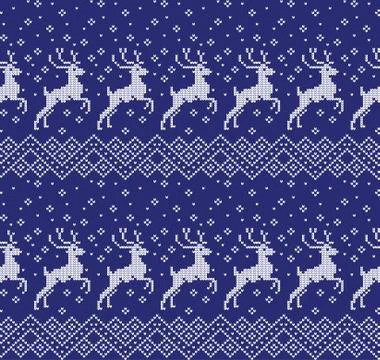 Winter festive Christmas knitted pattern woolen knitted Stock Illustration