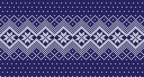 Winter festive Christmas knitted pattern woolen knitted Stock Illustration