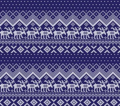 Winter festive Christmas knitted pattern woolen knitted Stock Illustration