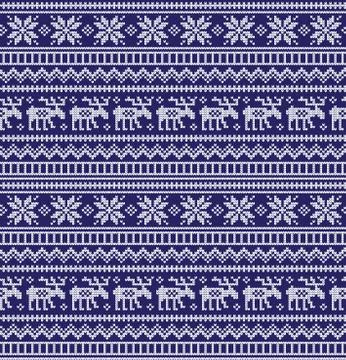 Winter festive Christmas knitted pattern woolen knitted Stock Illustration