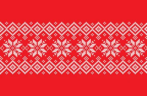 Winter festive Christmas knitted pattern woolen knitted Illustrazione stock