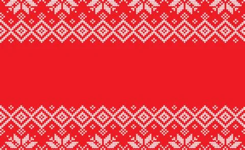 Winter festive Christmas knitted pattern woolen knitted Stock Illustration