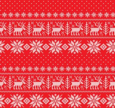 Winter festive Christmas knitted pattern woolen knitted Illustrazione stock