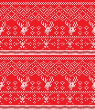 Winter festive Christmas knitted pattern woolen knitted Stock-Illustration
