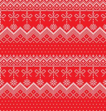 Winter festive Christmas knitted pattern woolen knitted Stock Illustration