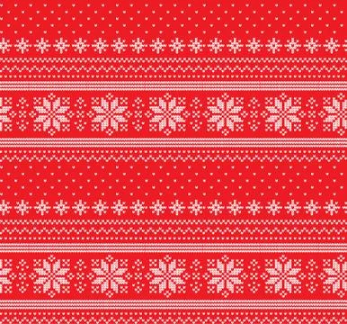 Winter festive Christmas knitted pattern woolen knitted Stock Illustration