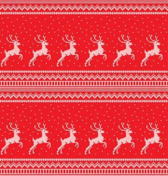Winter festive Christmas knitted pattern woolen knitted Stock Illustration