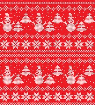 Winter festive Christmas knitted pattern woolen knitted Stock Illustration