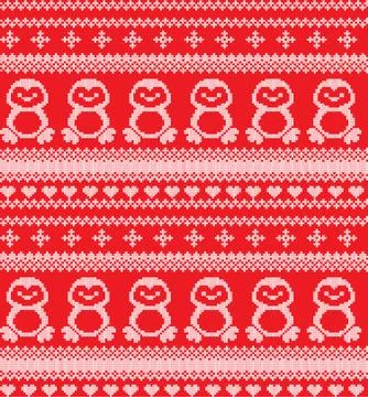 Winter festive Christmas knitted pattern woolen knitted Stock Illustration