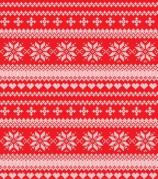 Winter festive Christmas knitted pattern woolen knitted Stock Illustration