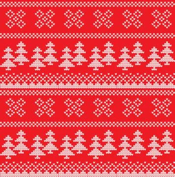 Winter festive Christmas knitted pattern woolen knitted Stock Illustration