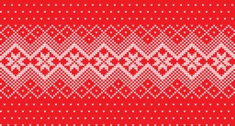 Winter festive Christmas knitted pattern woolen knitted Stock Illustration