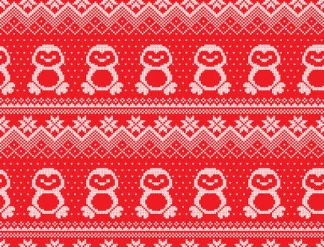 Winter festive Christmas knitted pattern woolen knitted Stock Illustration