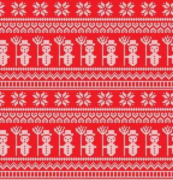 Winter festive Christmas knitted pattern woolen knitted Stock Illustration