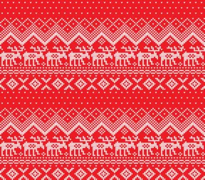 Winter festive Christmas knitted pattern woolen knitted Stock Illustration