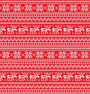 Winter festive Christmas knitted pattern woolen knitted Stock Illustration