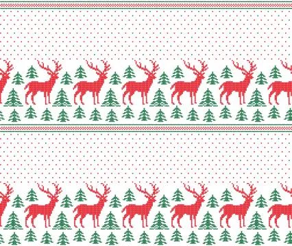 Winter festive Christmas knitted pattern woolen knitted Illustrazione stock