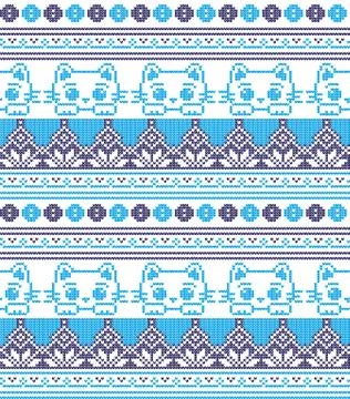 Winter festive Christmas knitted pattern woolen knitted Stock Illustration