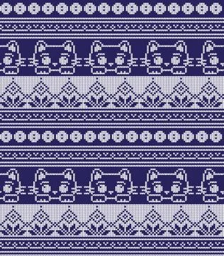 Winter festive Christmas knitted pattern woolen knitted Stock Illustration