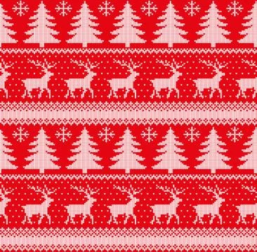 Winter festive Christmas knitted pattern woolen knitted Stock Illustration