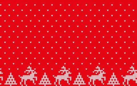 Winter festive Christmas knitted pattern woolen knitted Stock Illustration