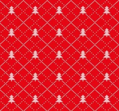 Winter festive Christmas knitted pattern woolen knitted Illustrazione stock