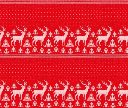 Winter festive Christmas knitted pattern woolen knitted Stock Illustration