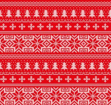 Winter festive Christmas knitted pattern woolen knitted Stock Illustration