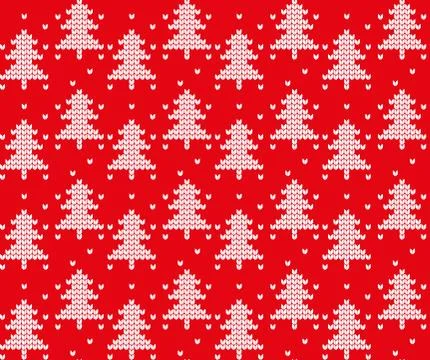 Winter festive Christmas knitted pattern woolen knitted Stock Illustration