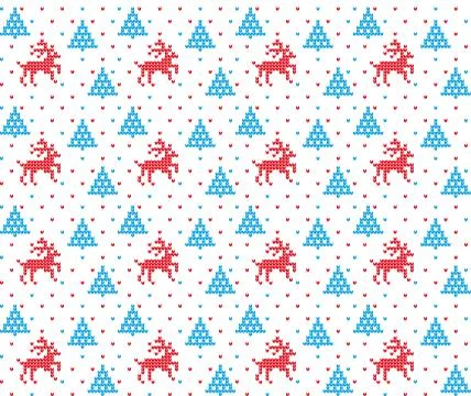 Winter festive Christmas knitted pattern woolen knitted Stock-Illustration