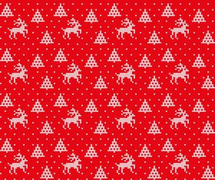 Winter festive Christmas knitted pattern woolen knitted Stock Illustration