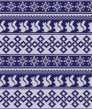 Winter festive Christmas knitted pattern woolen knitted Stock Illustration
