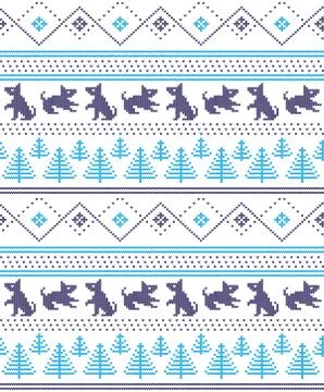 Winter festive Christmas knitted pattern woolen knitted Stock-Illustration