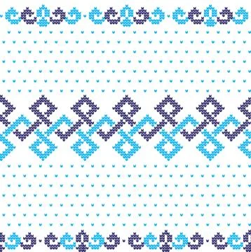 Winter festive Christmas knitted pattern woolen knitted Illustrazione stock