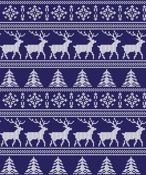 Winter festive Christmas knitted pattern woolen knitted Illustrazione stock