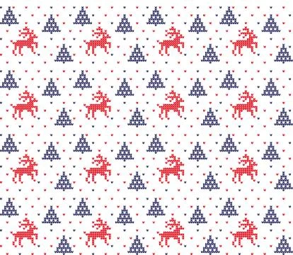 Winter festive Christmas knitted pattern woolen knitted Stock Illustration