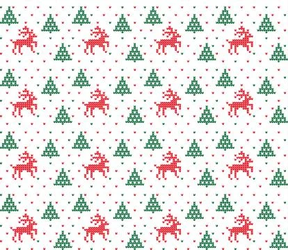 Winter festive Christmas knitted pattern woolen knitted Illustrazione stock