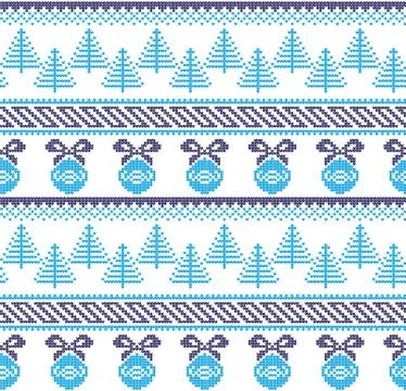 Winter festive Christmas knitted pattern woolen knitted Stock Illustration