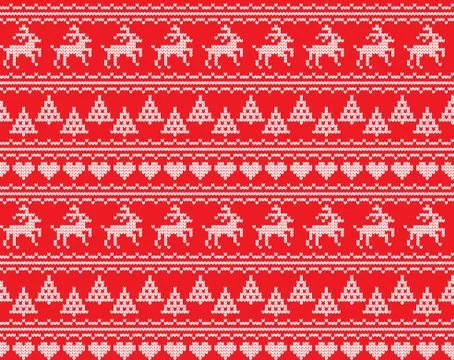 Winter festive Christmas knitted pattern woolen knitted Stock-Illustration