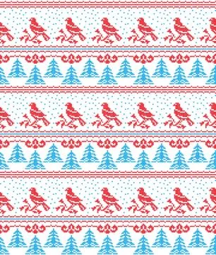 Winter festive Christmas knitted pattern woolen knitted Illustrazione stock