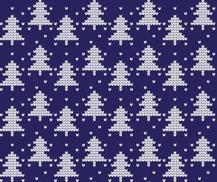 Winter festive Christmas knitted pattern woolen knitted Illustrazione stock