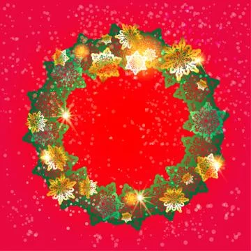 Winter festive wreath Stock Illustration