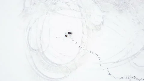 Winter Field. The snow on the field. Footprints in the snow. Snowman. Stock Footage 231785012