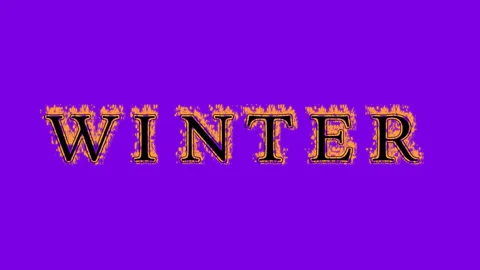 Winter fire text effect violet background Stock Footage 136066505