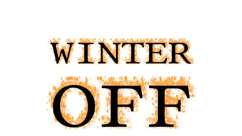 Winter Off fire text effect white isolated background Stock Footage 137992789