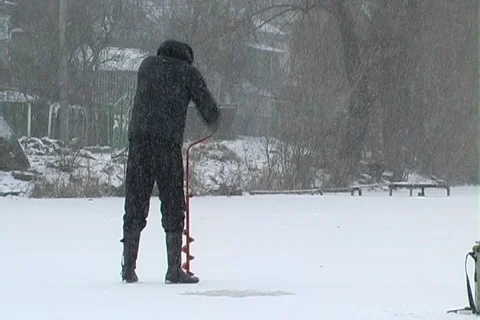 Winter fishing 스톡 동영상 1044978